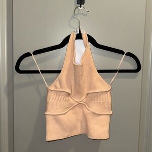 Bershka Halter Neck Top in Orange